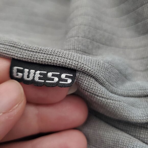 Guess Jeans Men's Vintage 90s Gray Ribbed Knit Crew Neck Short Sleeve Tee Sz XXL - Picture 3 of 5